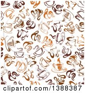 Clipart Of A Seamless Background Pattern Of Hot Coffee Royalty Free Vector Illustration