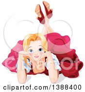 Poster, Art Print Of Pretty Blond Caucasian Princess Laying On The Floor