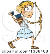 Cartoon Artemis Shooting Arrows