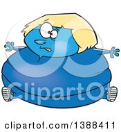 Cartoon Girl Turning Into A Blueberry