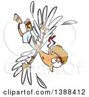 Cartoon Scene Of Icarus Falling After The Wax On His Wings Melted