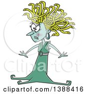 Clipart Of A Cartoon Medusa With Snake Hair Royalty Free Vector Illustration