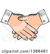 Clipart Of A Sketched Handshake Royalty Free Vector Illustration by Vector Tradition SM