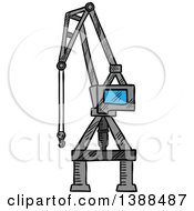 Poster, Art Print Of Sketched Industrial Crane Lift