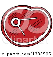 Clipart Of A Sketched Steak Royalty Free Vector Illustration
