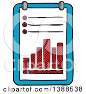 Clipart Of A Sketched List And Graph Royalty Free Vector Illustration by Vector Tradition SM