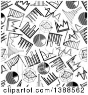 Poster, Art Print Of Seamless Background Pattern Of Black And White Charts And Graphs