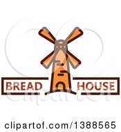 Poster, Art Print Of Bakery Design With Text And Windmill