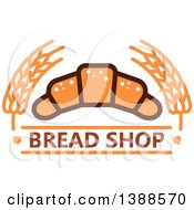 Poster, Art Print Of Bakery Design With Text Wheat And A Croissant
