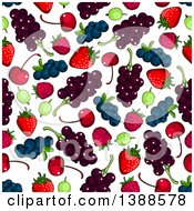 Poster, Art Print Of Seamless Background Pattern Of Berries
