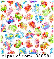 Poster, Art Print Of Seamless Background Pattern Of Fruity Numbers