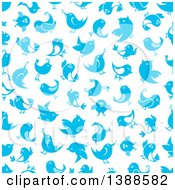 Poster, Art Print Of Seamless Background Pattern Of Bluebirds