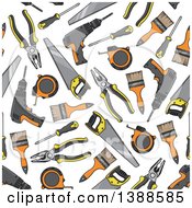 Seamless Background Pattern Of Tools