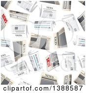 Poster, Art Print Of Seamless Background Pattern Of Newspapers