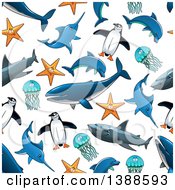 Clipart Of A Seamless Background Pattern Of Sea Creatures Royalty Free Vector Illustration by Vector Tradition SM