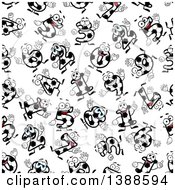 Clipart Of A Seamless Background Pattern Of Soccer Numbers Royalty Free Vector Illustration