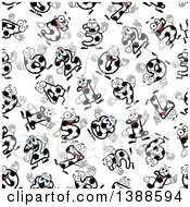Poster, Art Print Of Seamless Background Pattern Of Soccer Numbers