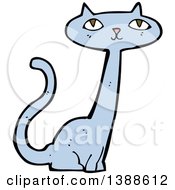 Poster, Art Print Of Cartoon Blue Kitty Cat