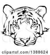 Poster, Art Print Of Black And White Tattoo Styled Tiger
