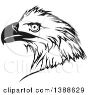 Clipart Of A Black And White Tattoo Styled Eagle Royalty Free Vector Illustration