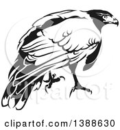Clipart Of A Black And White Tattoo Styled Eagle Royalty Free Vector Illustration by dero