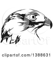 Clipart Of A Black And White Tattoo Styled Eagle Royalty Free Vector Illustration by dero