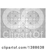 Clipart Of A Vintage Ornate Silver Pattern Background Royalty Free Vector Illustration