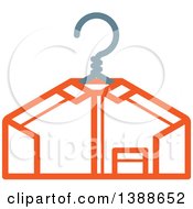 Clipart Of A Freshly Laundered Shirt On A Hanger Royalty Free Vector Illustration