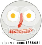 Clipart Of A Retro Breakfast Plate With An Egg Bacon And Sausage Face Royalty Free Vector Illustration