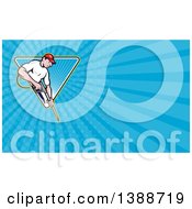 Clipart Of A Pressure Washer And Blue Rays Background Or Business Card Design Royalty Free Illustration