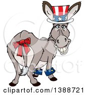 Poster, Art Print Of Patriotic Independence Day Or Tax Time Donkey Looking Back