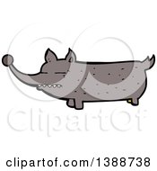 Clipart Of A Cartoon Wolf Royalty Free Vector Illustration