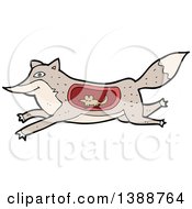 Clipart Of A Cartoon Wolf Royalty Free Vector Illustration