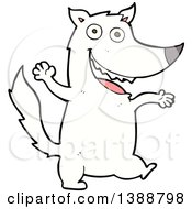 Clipart Of A Cartoon White Wolf Royalty Free Vector Illustration