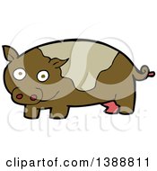 Poster, Art Print Of Cartoon Brown Pig