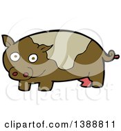 Clipart Of A Cartoon Brown Pig Royalty Free Vector Illustration