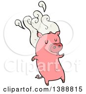 Poster, Art Print Of Cartoon Stinky Pink Pig