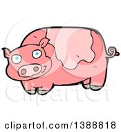 Poster, Art Print Of Cartoon Pink Pig
