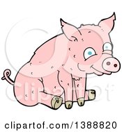 Poster, Art Print Of Cartoon Pink Pig