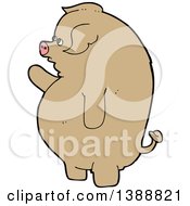 Poster, Art Print Of Cartoon Brown Pig