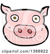 Clipart Of A Cartoon Pink Pig Royalty Free Vector Illustration