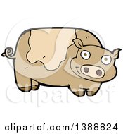 Poster, Art Print Of Cartoon Brown Pig