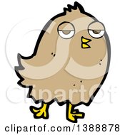 Clipart Of A Cartoon Brown Bird Royalty Free Vector Illustration