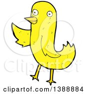 Clipart Of A Cartoon Yellow Bird Royalty Free Vector Illustration