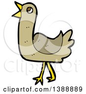 Poster, Art Print Of Cartoon Brown Bird