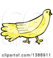 Clipart Of A Cartoon Yellow Bird Royalty Free Vector Illustration