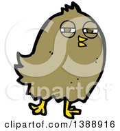 Poster, Art Print Of Cartoon Brown Bird