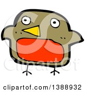 Clipart Of A Cartoon Robin Bird Royalty Free Vector Illustration