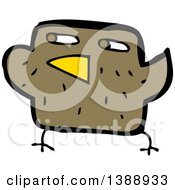 Poster, Art Print Of Cartoon Brown Bird