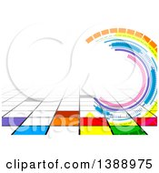 Background Of Colorful Tiles And Circles With Text Space